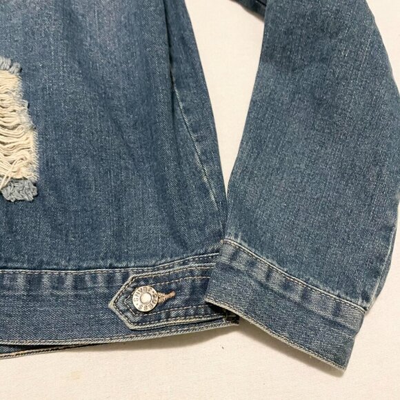 Guess Jean Jacket Distressed Womens Size XS - Picture 13 of 16